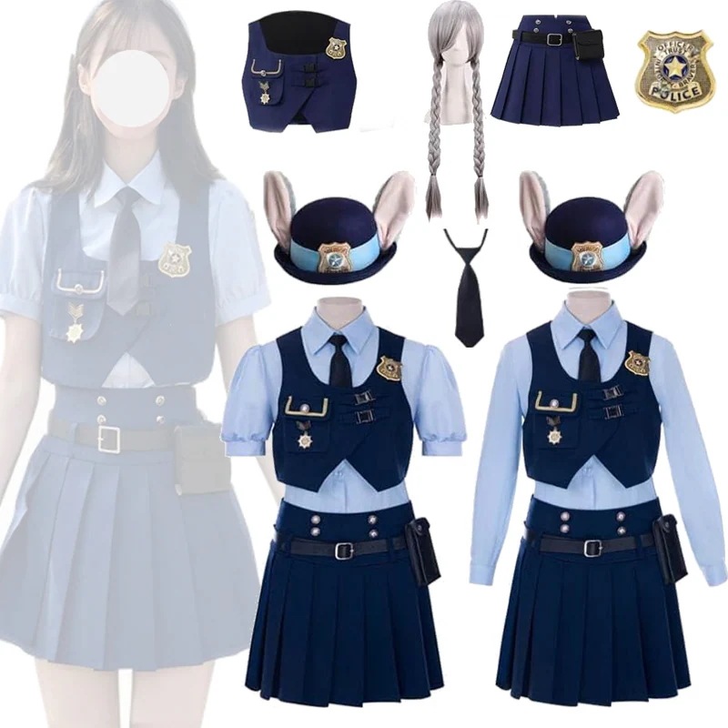 ジュディ コスプレ 衣装 ジュディ・ホップス コスプレ 警察服 警察官 撮影用 帽子付きハロウイン クリスマス コスチュー 「ウイッグ」追加可能