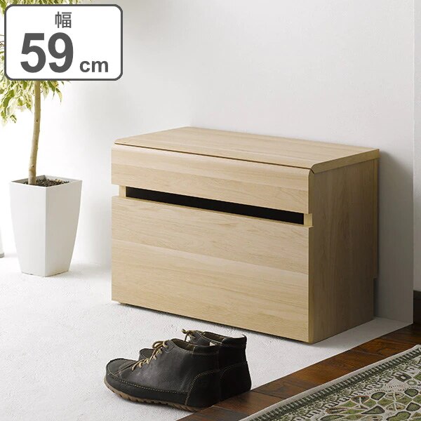 玄関ベンチ 幅59cm エルフォルム 玄関収納 シューズラック スリッパラック 敬老の日 ボックス 収納 ベンチボックス キャスター付 スツール 玄関スツール 椅子 イス ベンチスツール