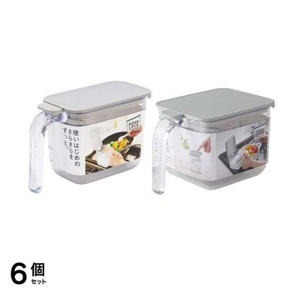 マーナ 調味料ポット グレー (K-736GY) 370mL &ワイド (K-775GY) 600mL 6個セット