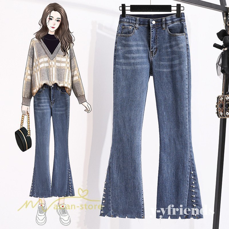 コーデ ベルボトム 春秋 ゆったり ワイドパンツ デニムパンツ 35 Off パ ロングパンツ パンツ レディース