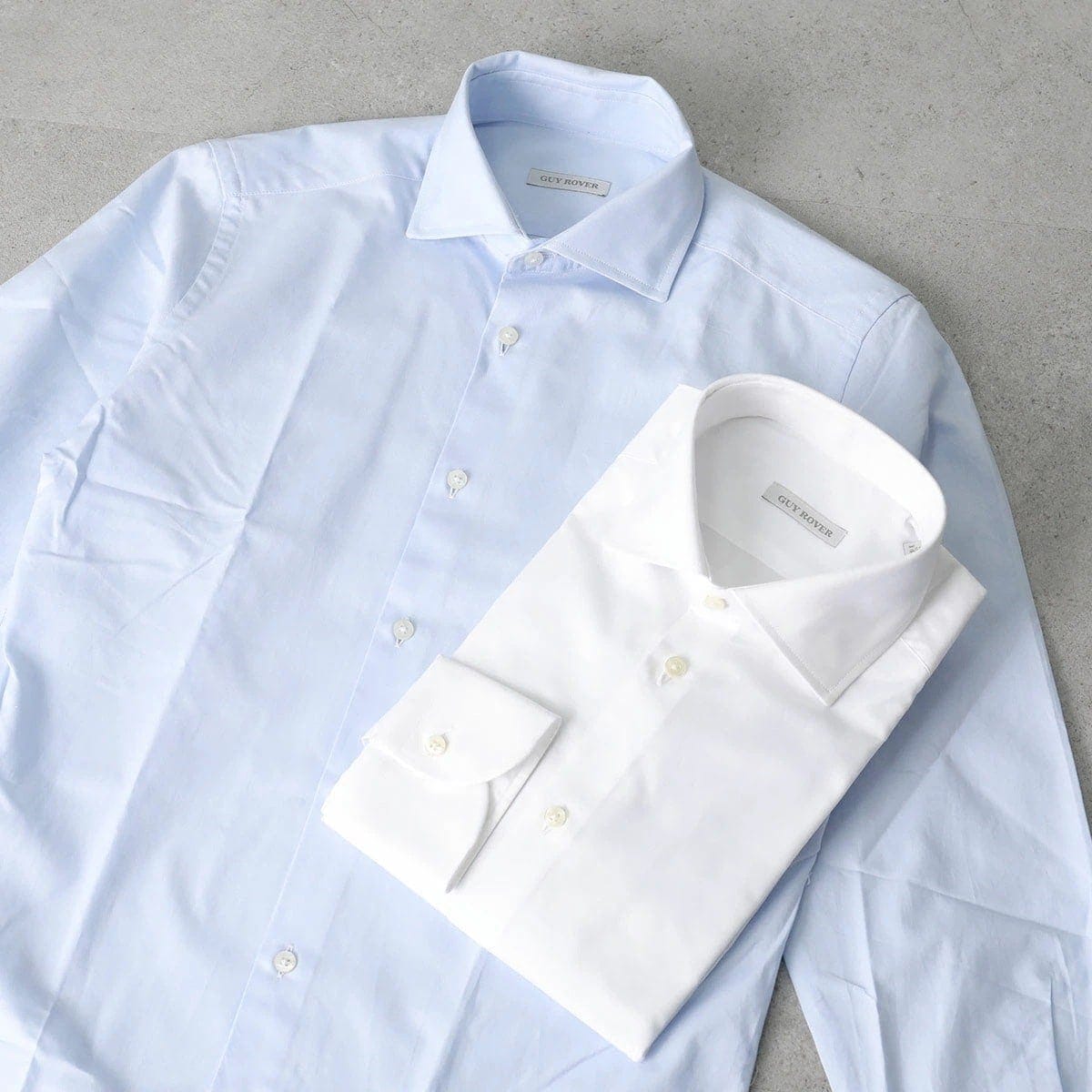 GUY ROVER ギローバー シャツ 3750V2530 542104 メンズ コットン セミワイドカラー ワンポイント刺繍 長袖 カラー2色 14,356円