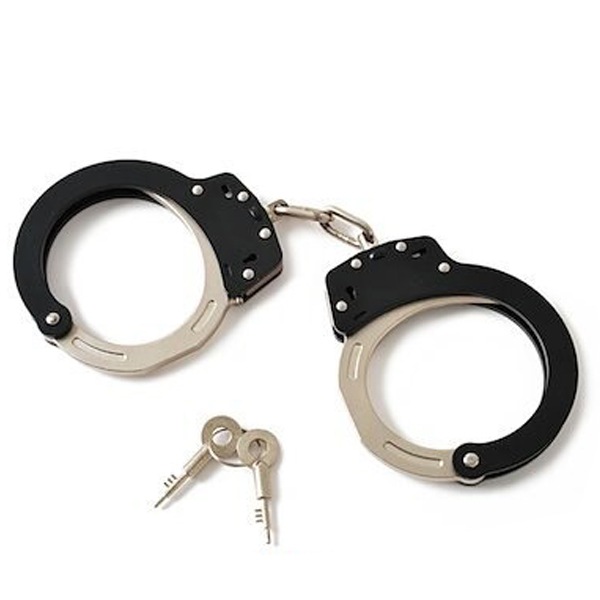 チタン合金 手錠 ダブルロック Lサイズ ハンドカフ 鍵 ポリス コスプレ ハンド コスチューム 警察 衣装 警官 制服 仮装 ARM-02 本物 護身グッズ 護身用品