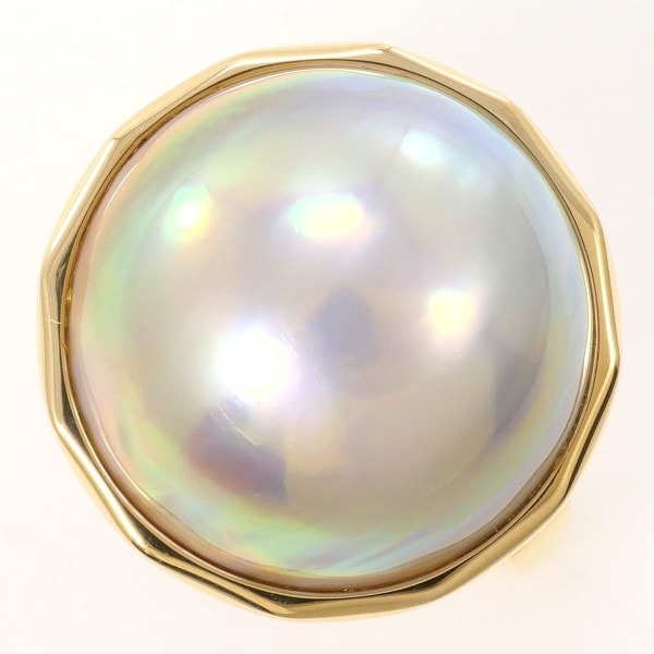 K18 18金 YG リング 12号 マベパール 中古