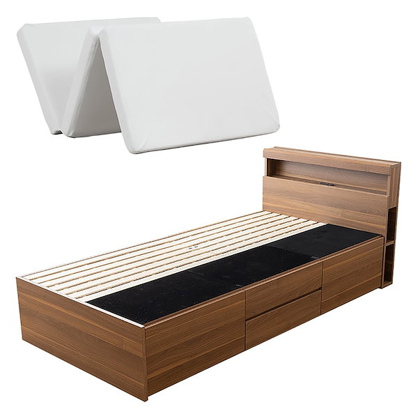 Qoo10] ベッド シングルベッド マットレスセット