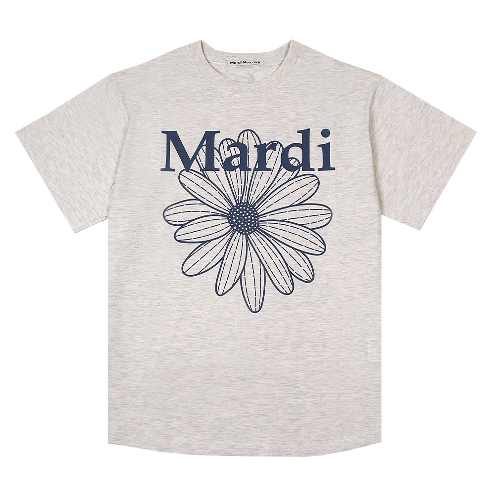 Tシャツ TSHIRT FLOWERMARDI OATMEAL BLUE 半袖 レディース 韓国 ファッション アパレル