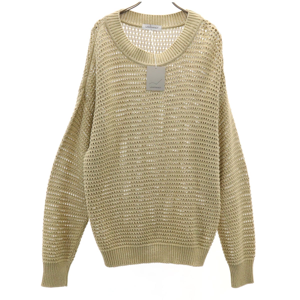 未使用 長袖 オーバーシルエット ニット F ベージュ セーター レディース 古着