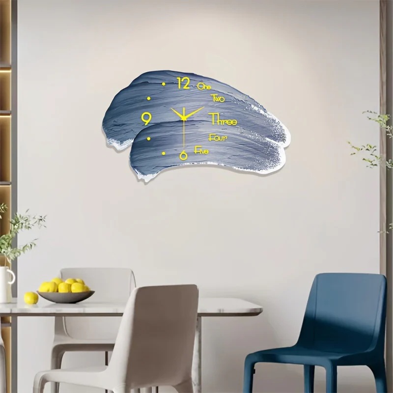 掛け時計 独創的 デザイン 静音 アナログ おしゃれ かわいい インテリア 北欧 壁掛け 時計 ウォール クロック ブルー グリーン 4-7