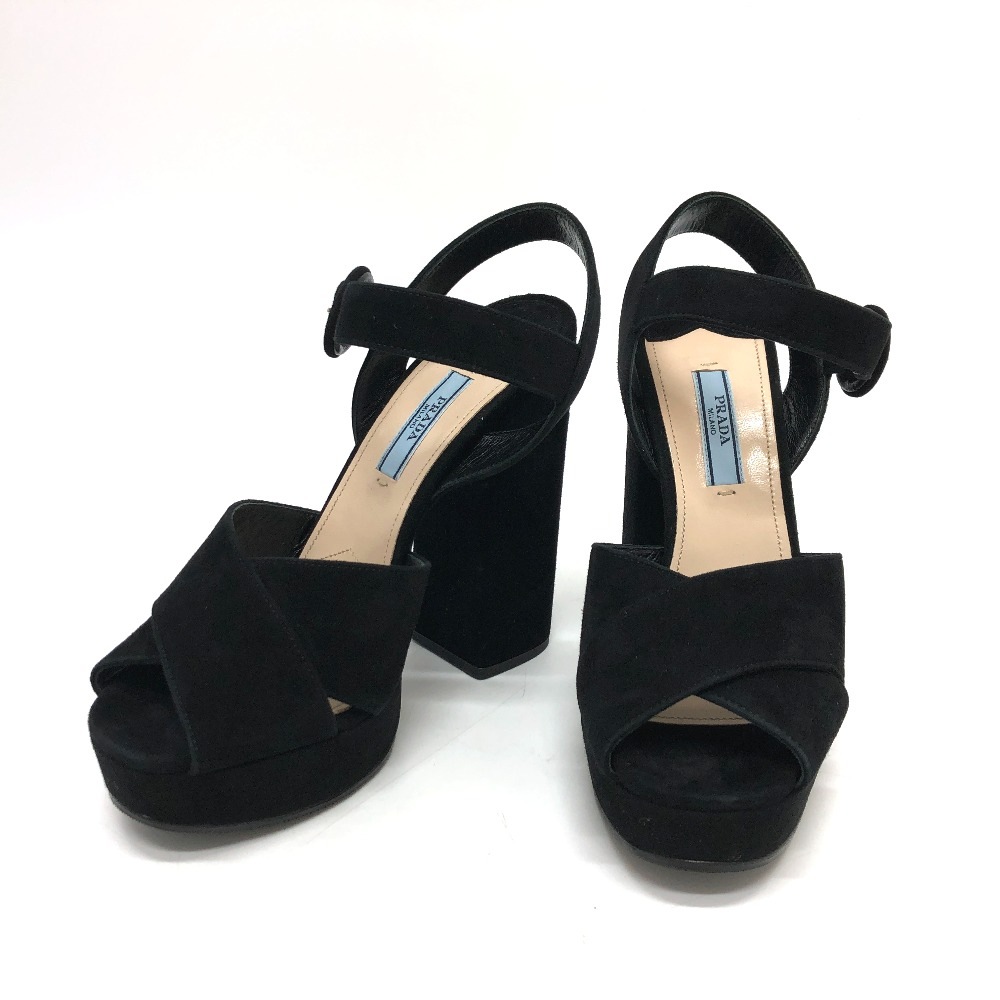 サンダル 1XP882 ストラップ 靴 シューズ ベルト ヒール スエード ブラック