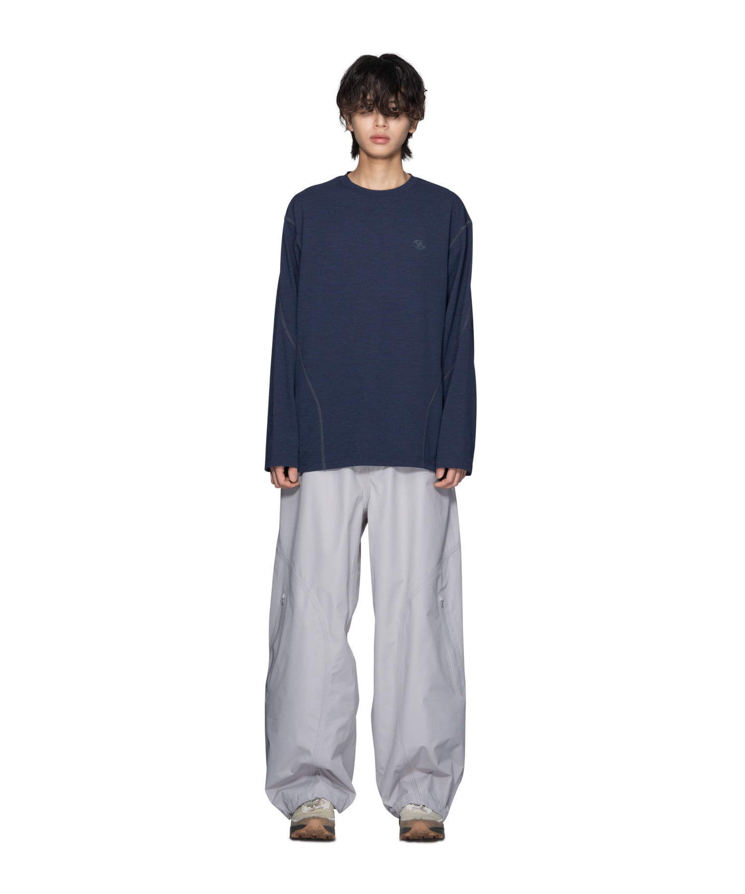 【SANSANGEAR】 23FW STITCH LONG SLEEVES : NAVY