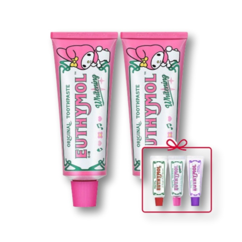 【限定エディション】マイメロディ コラボ ホワイトニング歯磨き粉 106g×2個+GIFT歯磨き粉 20g 3種