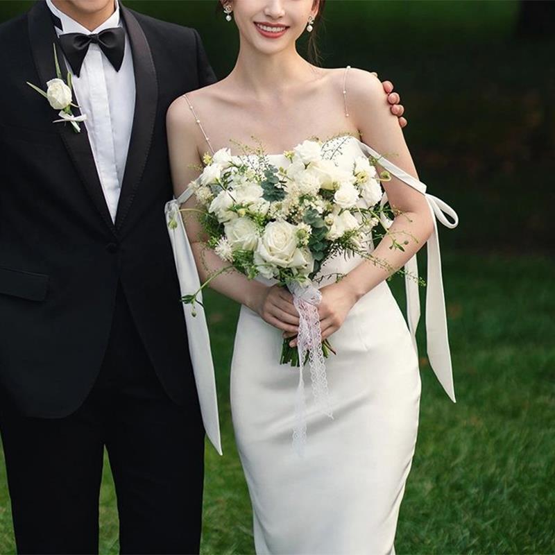 【3日で出荷】パーティードレス夏 新作 気質 高級感 花嫁ロングドレス 結婚式ワンピース 結婚式 演奏会 発表会 卒業式 成人式 ドレス ウェディングドレス ロングドレス韓国ファッション7273
