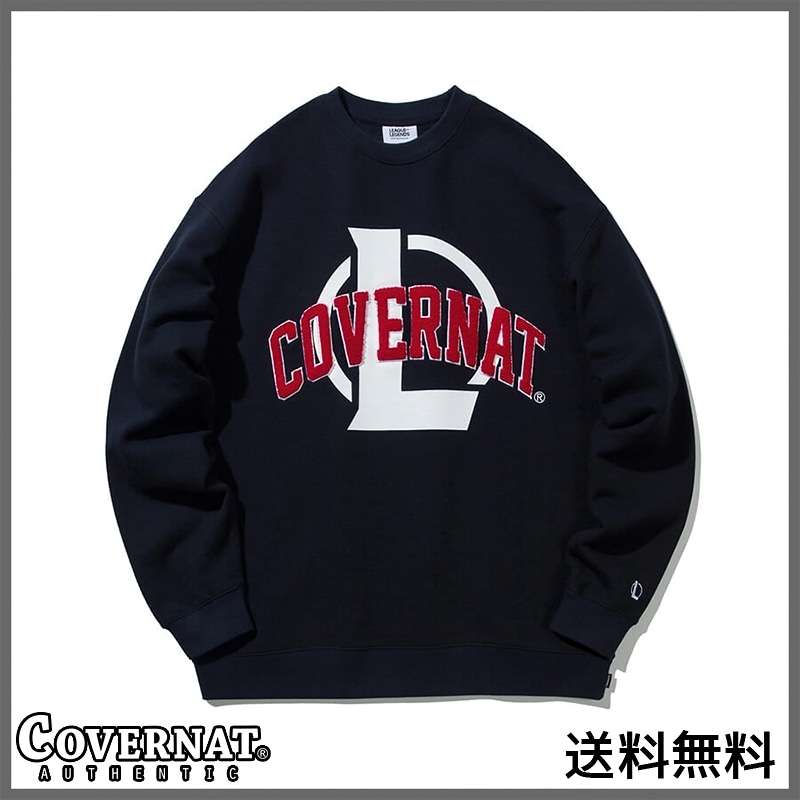 [韓国直配送][COVERNAT]C X LoL SYMBOL ARCH LOGO CREWNECK NAVY