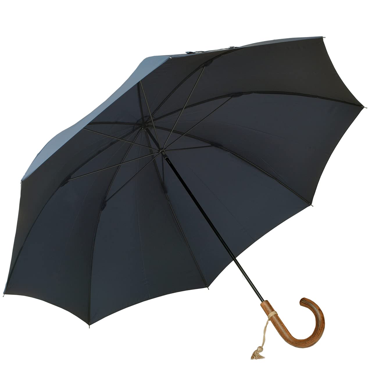 傘 長傘 雨傘 無地 65cm×8本骨 色 （ブラック）スリム HATCHI store original Unisex 手開き式 スチールシャフト 男女兼用 (Black)