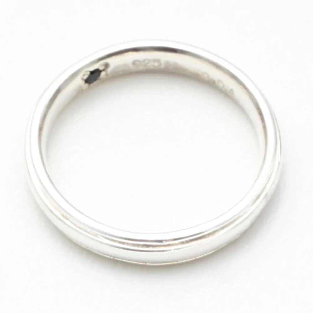 リング 溝付き シンプル シルバー925製 低金属アレルギー サファイア 上品 デザイン デイリー