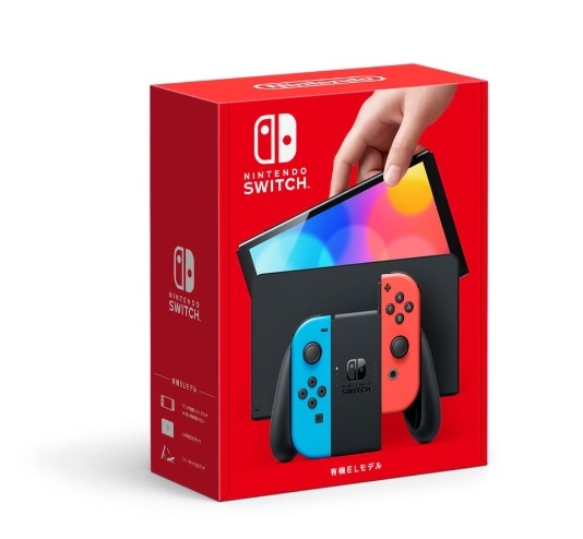 Nintendo Switch 本体 有機EL  ネオン ゲーム付き オンライン で 販売本・音楽・ゲーム - Switch本体有機EL JCネオン