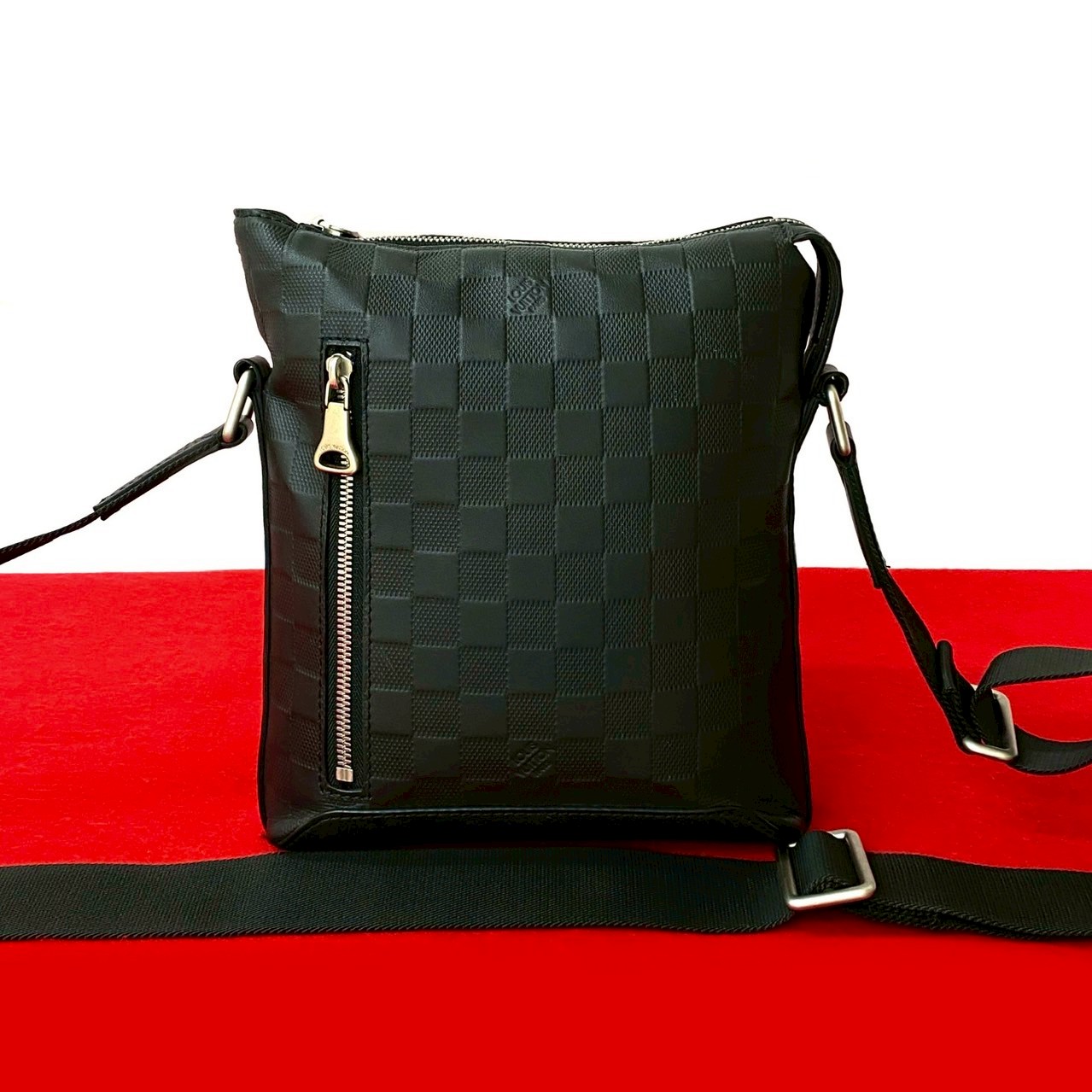 ディスカバリー メッセンジャー BB ダミエ アンフィニショルダーバッグ レザー ブラック -2774