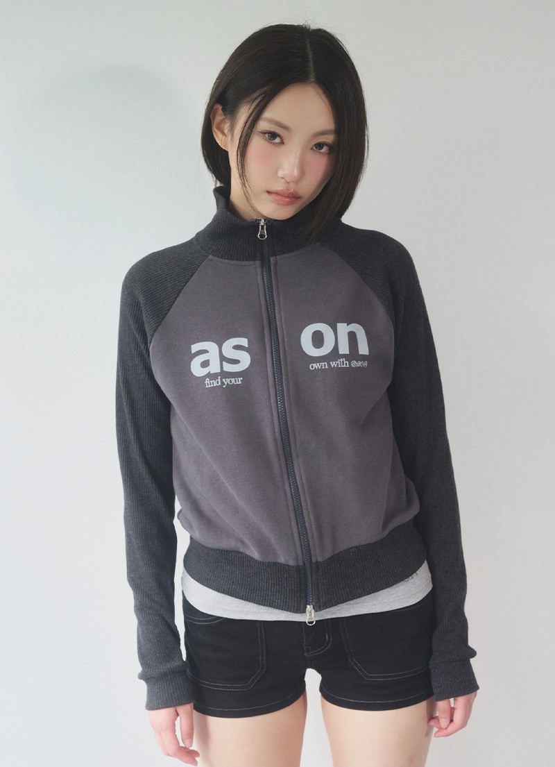 【AS"ON】 SALT ZIP-UP / CHARCOAL 正規品
