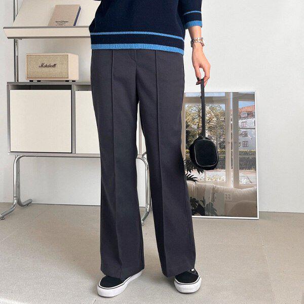 （PT）ホットブーツカット 冬 女性 ウール ウール混 バンディングパンツ