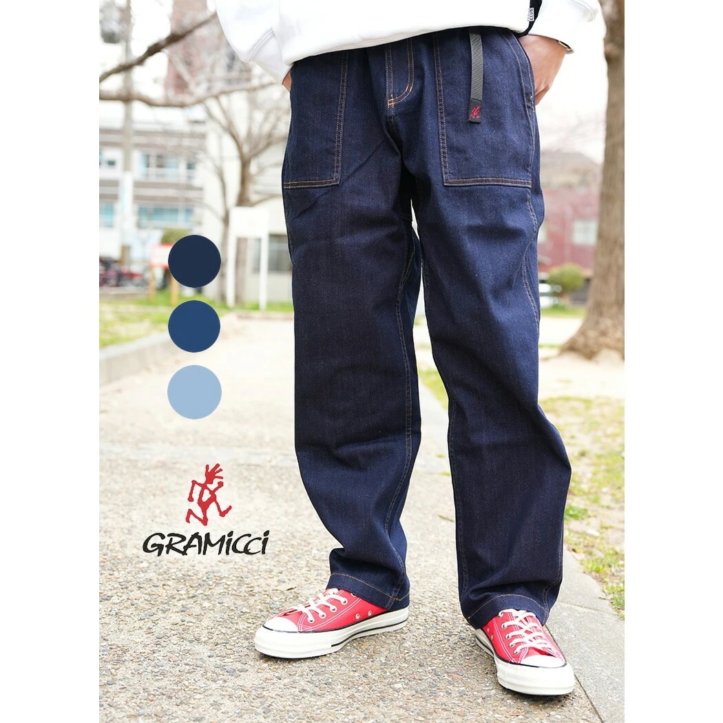 GRAMICCI グラミチ ストレッチ デニム ルーズ テーパード パンツ STRETCH DENIM LOOSE TAPERED RIDGE PANT ( JEANS ジーンズ メンズ レディース