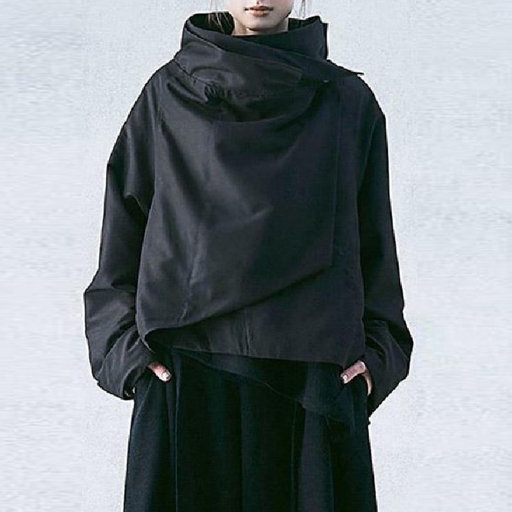 【SNSで話題沸騰】 コーディネート自在無地スタンドネック不規則スウェット