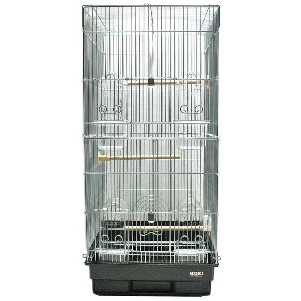 鳥かご　ＨＯＥＩ　３５ロング　ブラック　（３７X４１．５X７６ｃｍ）　オカメ　中型インコ　オウム　ＣＲＣ55―15―10―15―00
