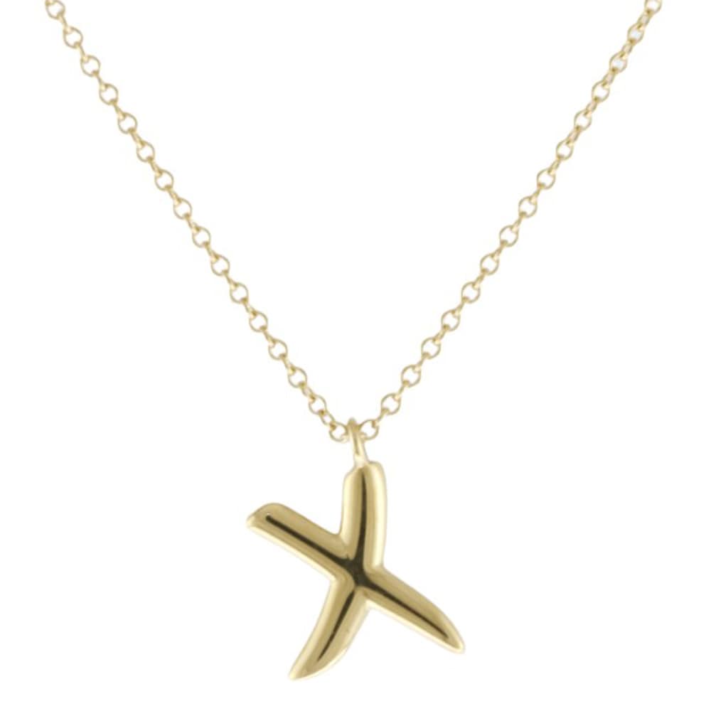ティファニー キス ネックレス 18金 K18イエローゴールド TIFFANY&Co. 中古 美品