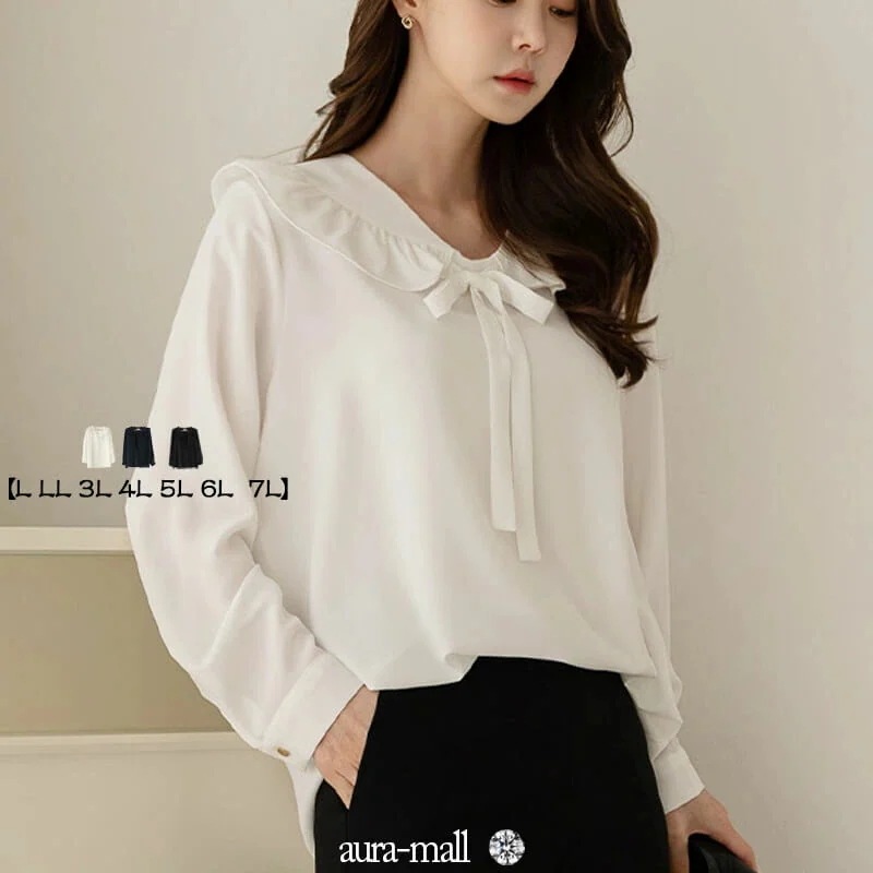レディース/ブラウス/シャツ/トップス/シフォン/フリル/リボン/フェミニン/通勤/オフィス/長袖/半袖/発表会/演奏会/ピアノ/入園式/卒園式/入学式/卒業式/七五三/お宮参り/大きいサイズ ビジネ