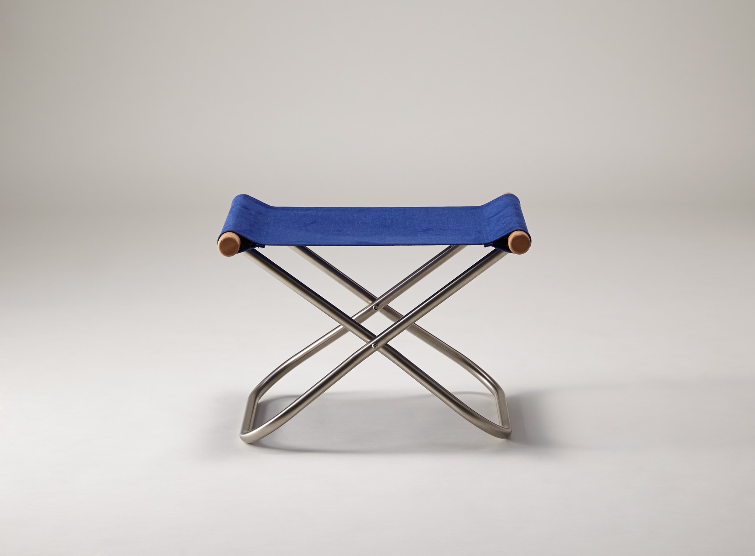 NychairXニーチェアX NY-116オットマン スツール 椅子　ブルー/布地 ナチュラル/肘 折りたたみチェア アウトドアチェア