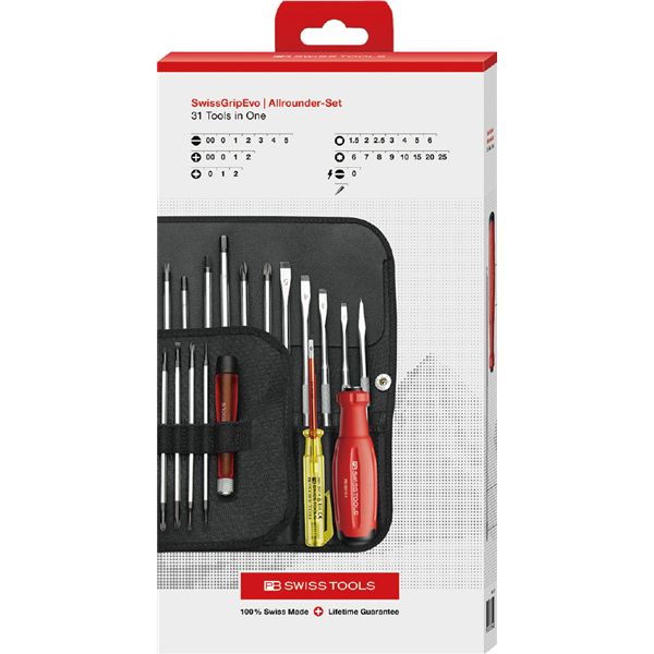 PB SWISS TOOLS ピービースイスツールズ 31本組 LEDオールラウンダー 差替式ドライバーセット（BOX） 38515.LEDCBB