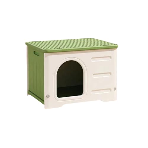WXQ外猫ハウス ペットハウス 防水 屋外用キャットベッド オールシーズン対応環境に優しい無毒無臭 取り外し可能なデザインの猫屋日差しと雨を防ぐ (グリーン スタイルA)