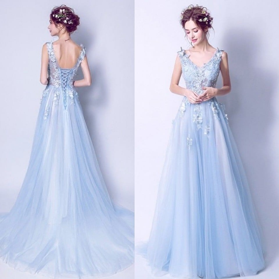 カラードレス ロング カラードレス ブルー ビスチェ 二次会 パーティードレス 花嫁 ウエディング ウェディング 結婚式 演奏会