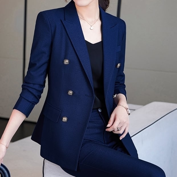 セットアップ スーツ パンツ ボトムス ジャケット ダブルブレスト 長袖 ロング 無地 センタープレス スラックス アンクル丈 ハイウエスト ストレート 襟付き Vネック レトロ lsu0082