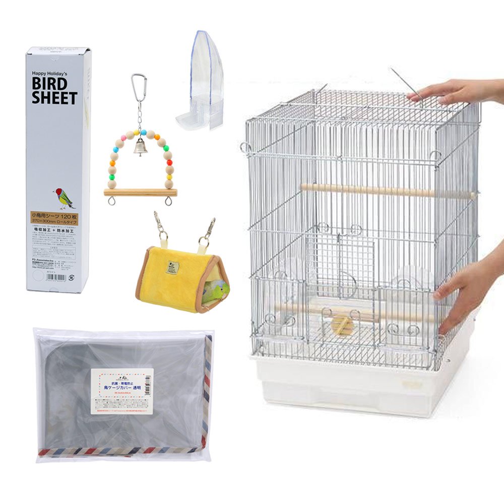 鳥籠　セキセイインコ＆小型インコ＆フィンチ向け　スターターセット（ケージサイズ：３７X４１．５X５４．５ｃｍ）　ＣＲＣ55―10―10―00―00
