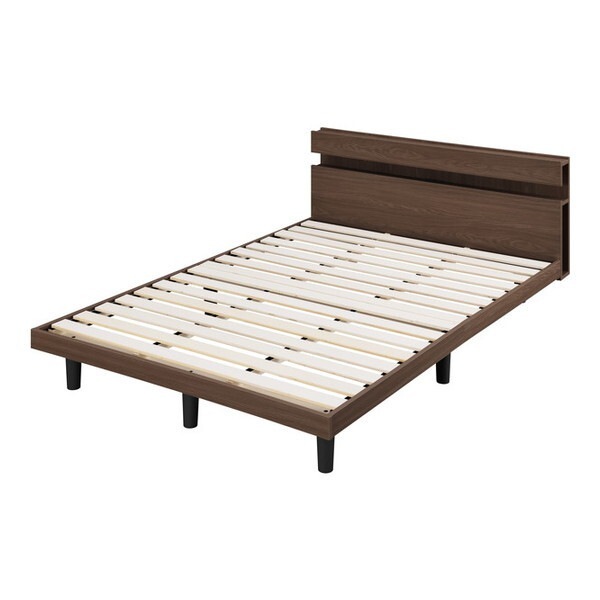 SNBS-Dウォールナット すのこベッド (ダブル) メーカー直送