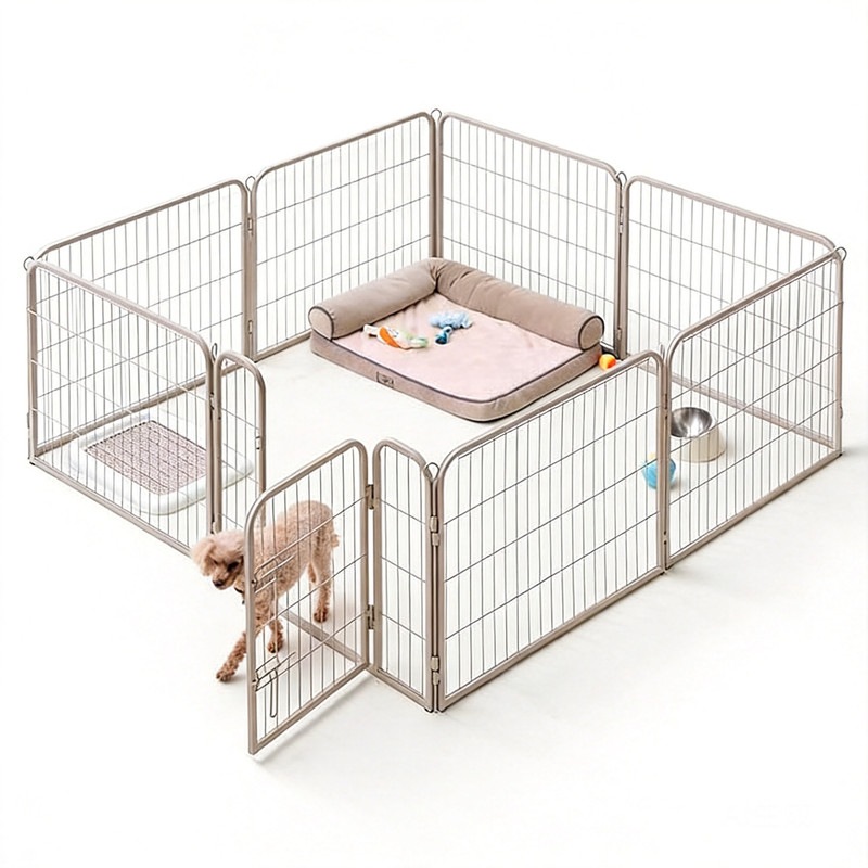 ペットサークル高さ60cmバリアフリー屋内外兼用組み替え可能ダブルロックペットケージ犬用シンプル
