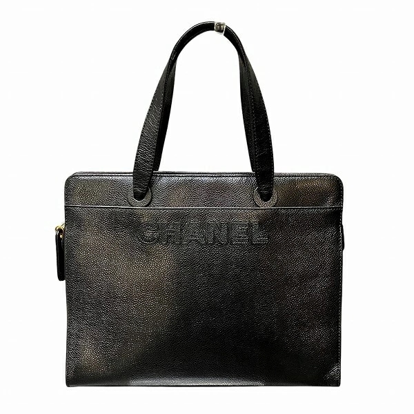 シャネル キャビアスキン ブラック G金具 バッグ トートバッグ ハンドバッグ 【中古】