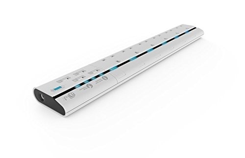 aMagic MagStrip 6 Way Socket Extension Lead Power Strip Surge Protected with 4 USB Port Charger - UK Plug (White)