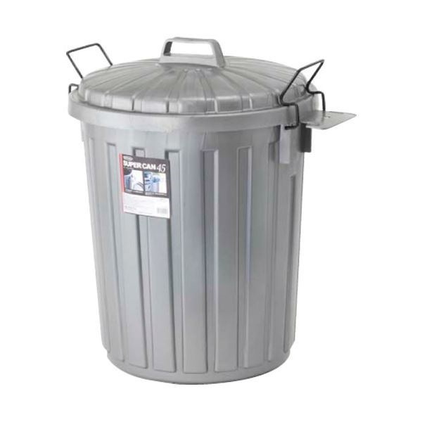 （まとめ） 岩崎工業 スーパーカン 丸型 45L L-112CTG 1台 [x3セット]