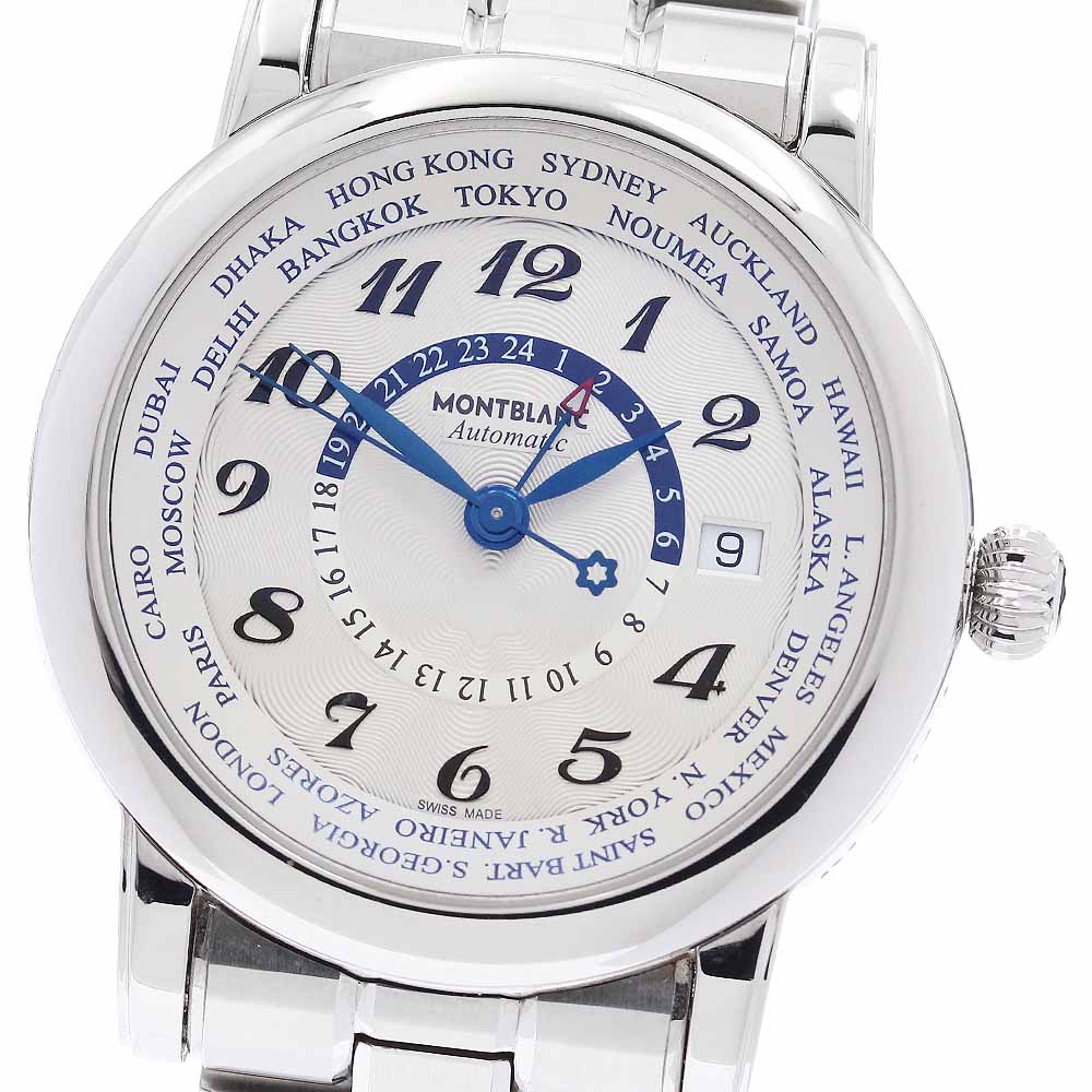 モンブラン MONTBLANC 7203 スター ワールドタイム 自動巻き メンズ 良品 保証書付き_922081【中古】