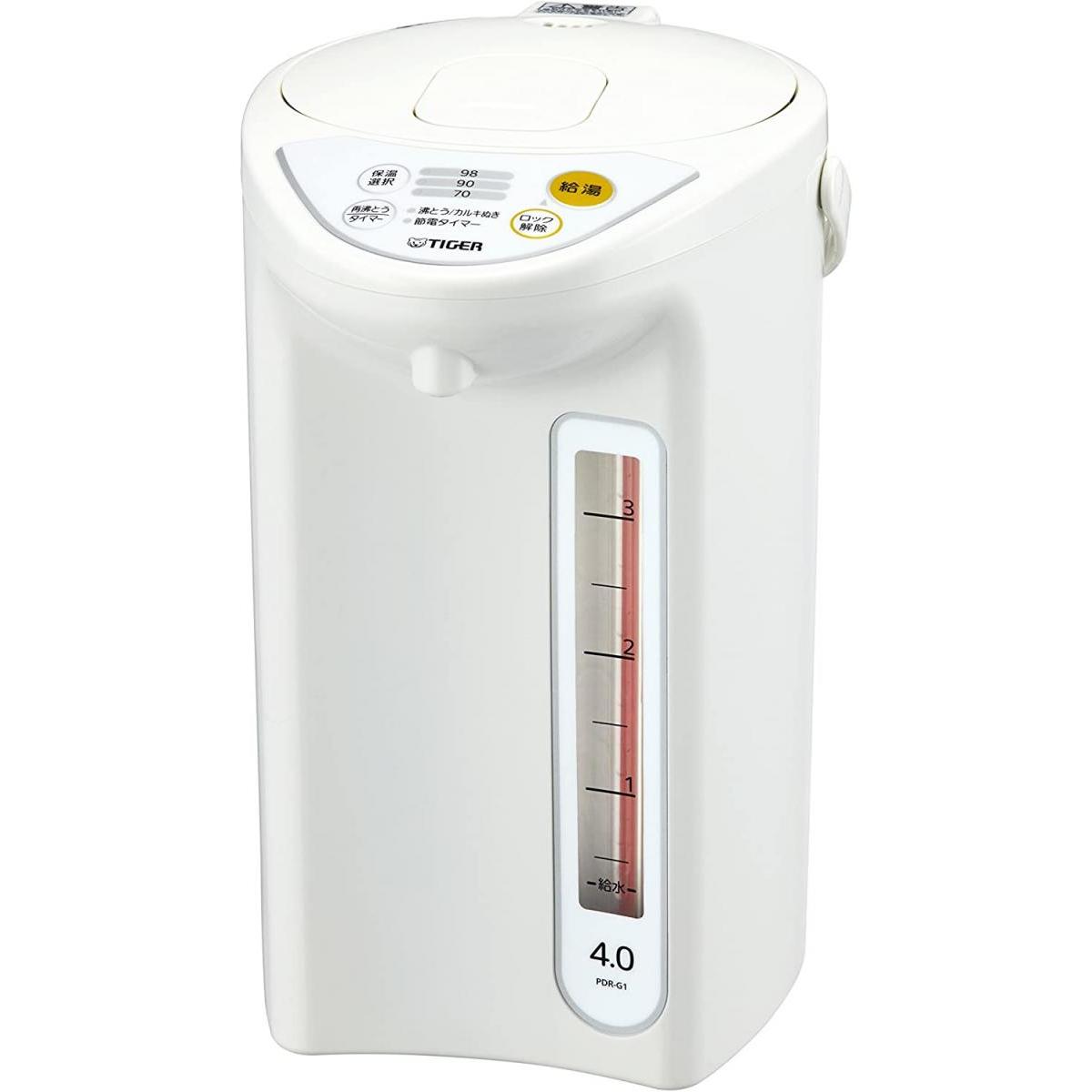 【在庫有・即納】タイガー 魔法瓶 マイコン 電気 ポット 4L ホワイト PDR-G401-W Tiger 新生活 省エネ 湯沸かし カラだき防止