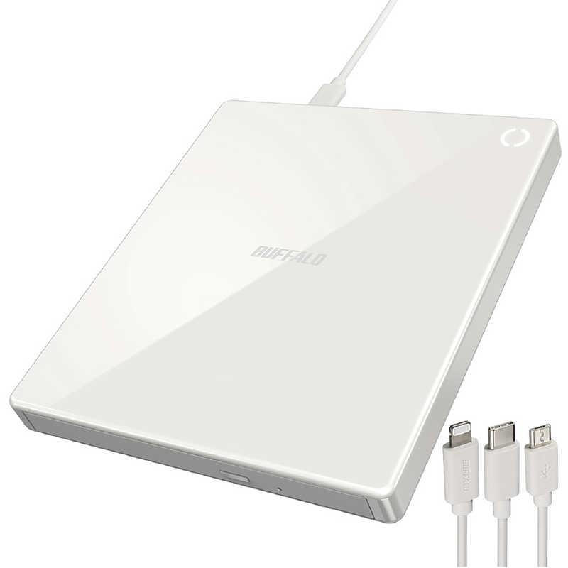 BUFFALO　スマートフォン用CDレコーダーラクレコケーブルモデル ホワイト　RR-C1-WH