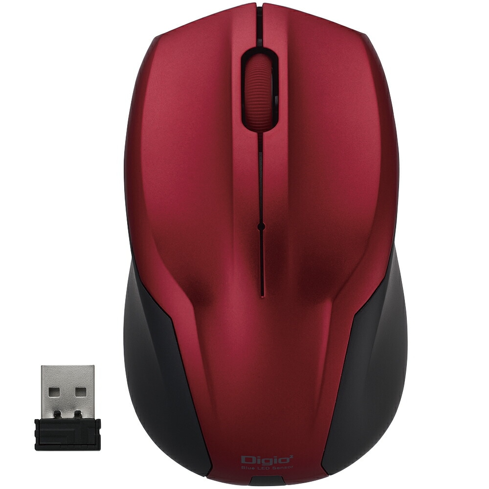 （まとめ買い）無線静音3ボタンBlueLEDマウス レッド MUS-RKT125R [x3]