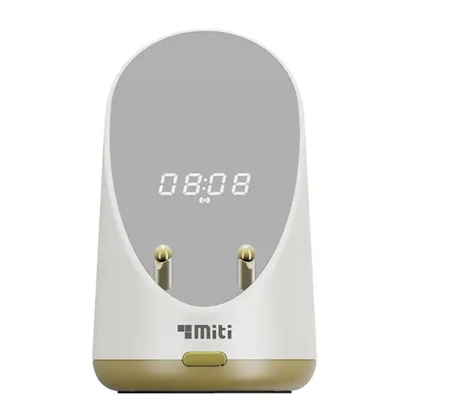 スマホスタンド ワイヤレス充電 多機能充電器 卓上時計デジタル時計 目覚まし時計 スマートフォン　インダクタンススピーカー付き非接触充電器 (ミラースタイル）