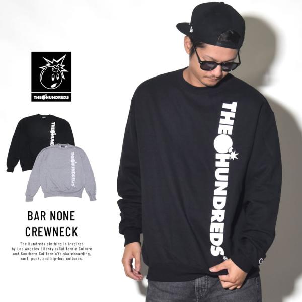 ハンドレッツチャンピオン THE HUNDREDSChampion コラボ スウェットトレーナー メンズ 裏起毛 ストリート ブランド BAR NONE CREWNECK