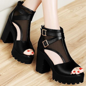 【20点セット】ブーツサンダル 厚底シューズ 7cmヒール 厚底サンダル ローマ風 レディース ショートブーツ