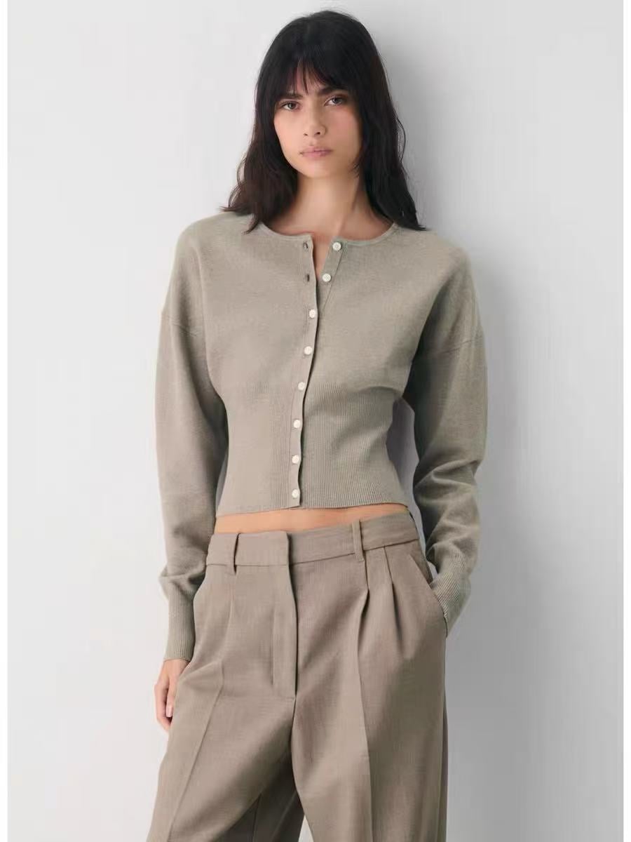 【限定セール中】Aritzia Wilfred (Golightly Cardigan)カーディガン コットンカシミヤ クルーネックカーディガン レディース ウールセーターコート