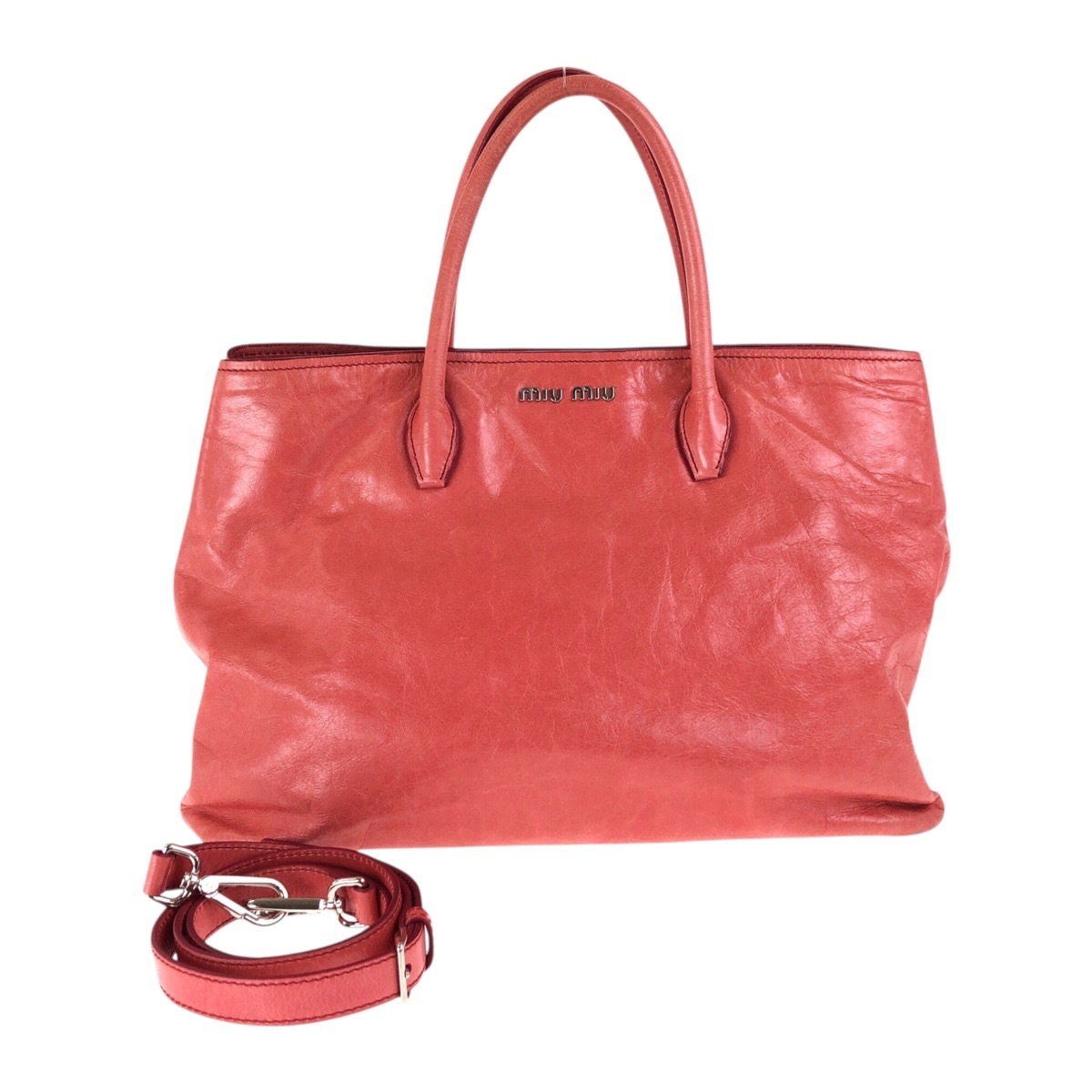 ピンク シルバー金具 レザー トートバッグ ショルダーバッグ 2WAY レディース 504994