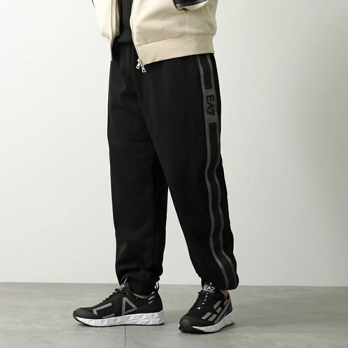 EA7 EMPORIO ARMANI エアセッテ エンポリオアルマーニ スウェットパンツ 7M000147 AF10377 メンズ 裏起毛 イージーパンツ ロゴ UC001/BLACK