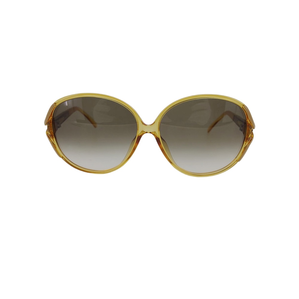 サングラス フルリム CDマーク グラデーション ベージュ ブラウン レディース 中古