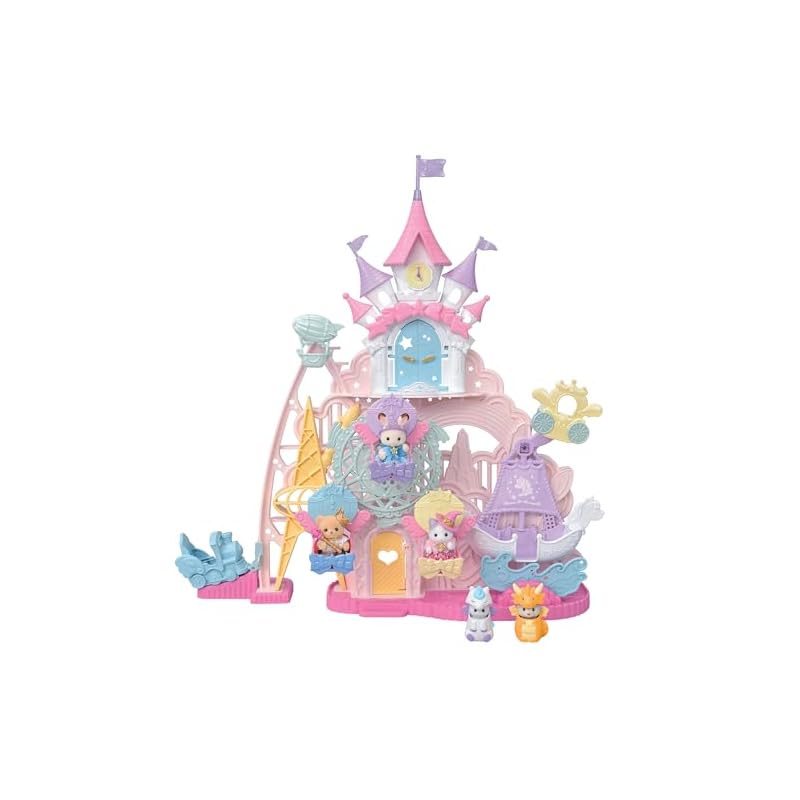 シルバニアファミリー ゆうえんち 【 お城のゆめいろゆうえんち -ハピネスドリーム- 】 ｺ-81 STマーク認証 3歳以上 おもちゃ ドールハウス Sylvanian Families エポック社